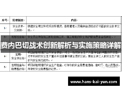 费内巴切战术创新解析与实施策略详解